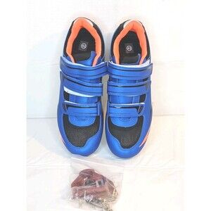 Unisex Speed Blue & Orange Road Cycling Shoes Size 42 Hook & Loop NEW